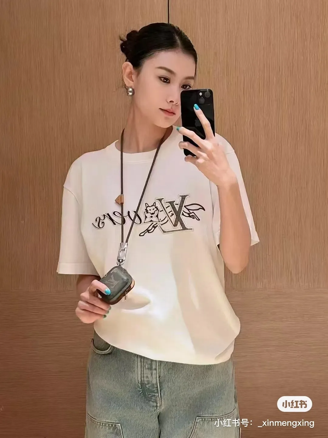 Louis Vuitton/Louis Vuitton fox letter embroidered knitted short sleeves